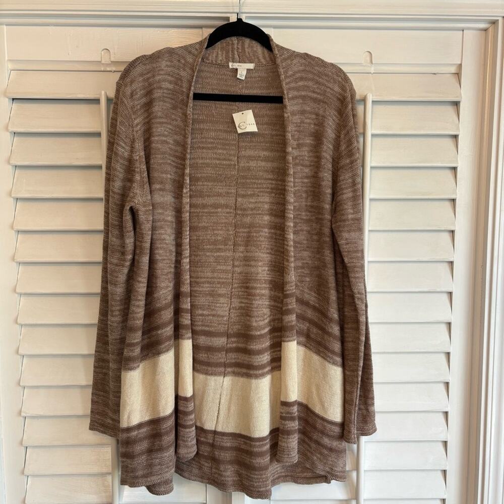 Cato Tan‎ And Cream Cardigan Size Large